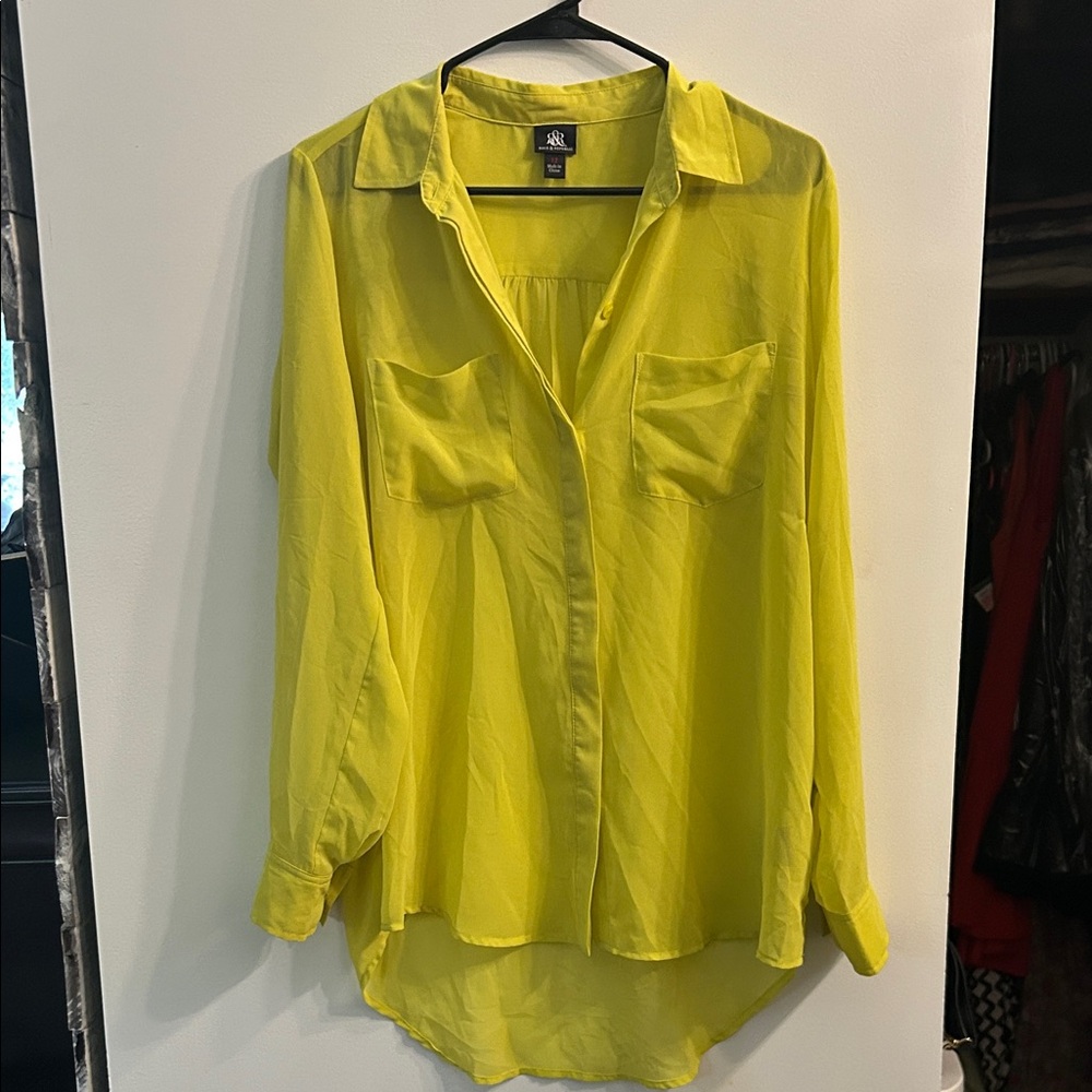 Rock & Republic Vibrant Yellow/Green Blouse